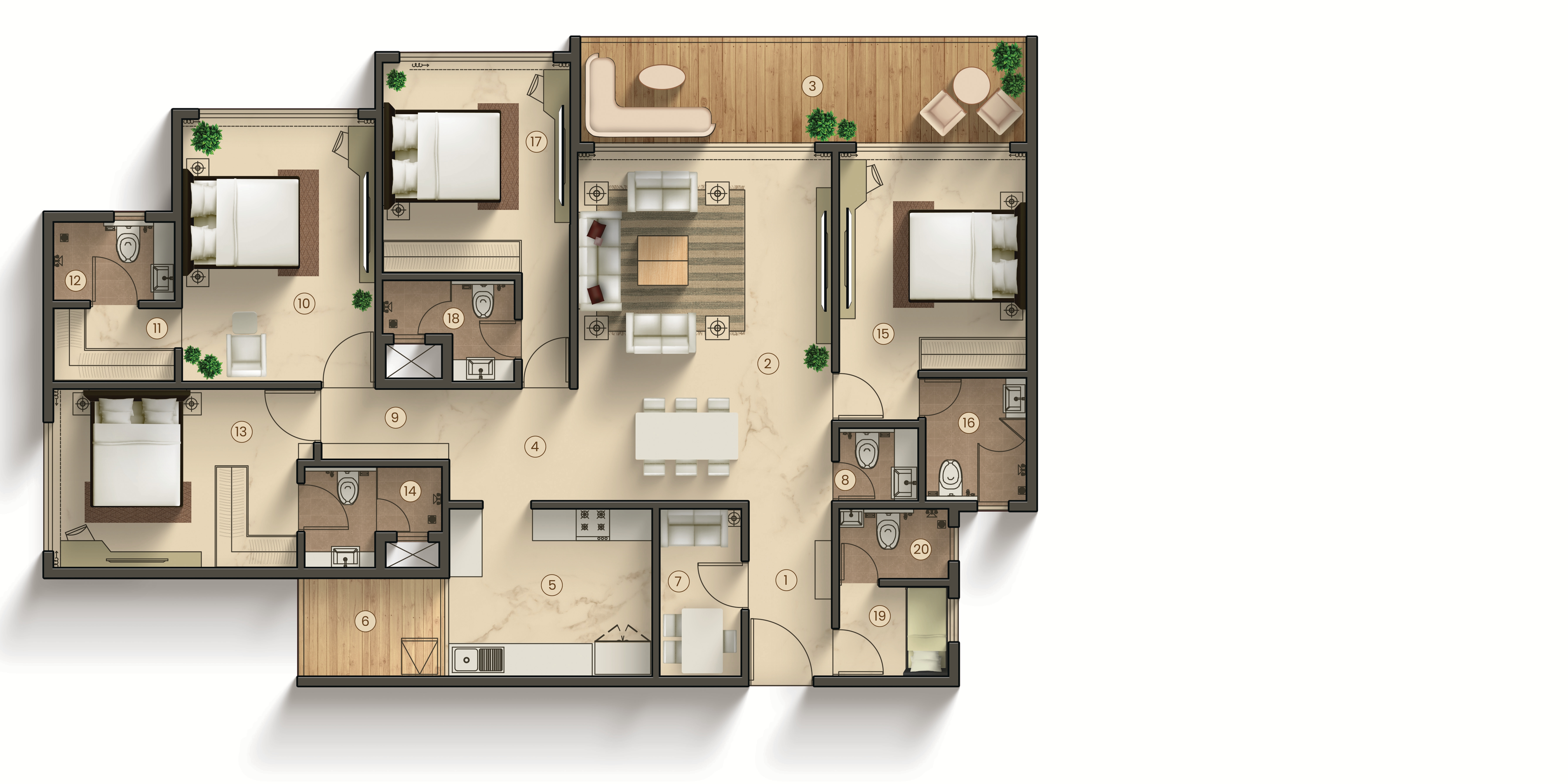 4 BHK Floor Plan
